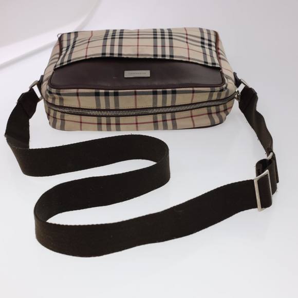 BURBERRY Nova Check Shoulder Bag Nylon Beige Auth ti1079 - Picture 8 of 16